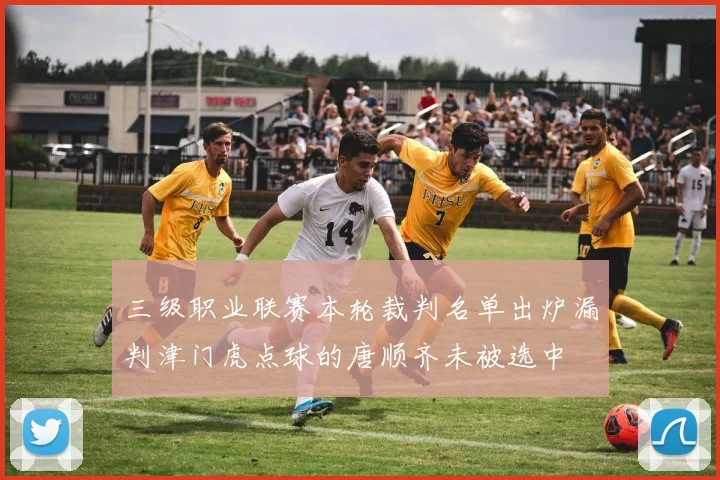 三级职业联赛本轮裁判名单出炉漏判津门虎点球的唐顺齐未被选中